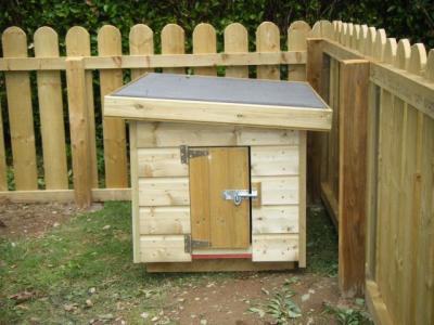 Insulated Kennel inside dog enclosure